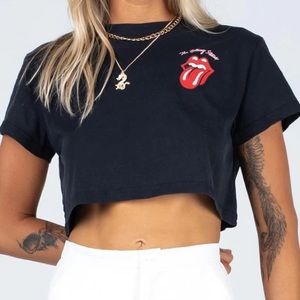 Princess Polly, Rolling Stones Crop Top, Size S